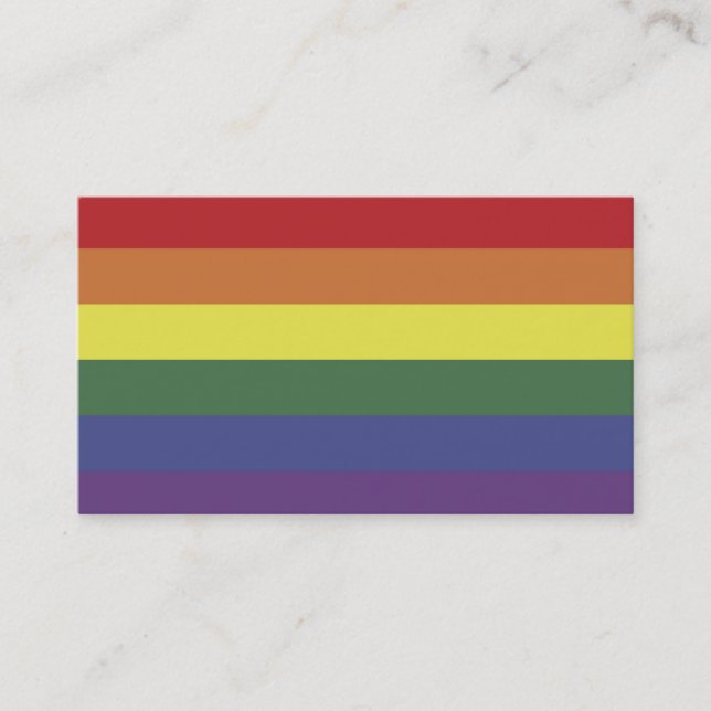Rainbow Equality Pride Color Stripes Business Card (Front)