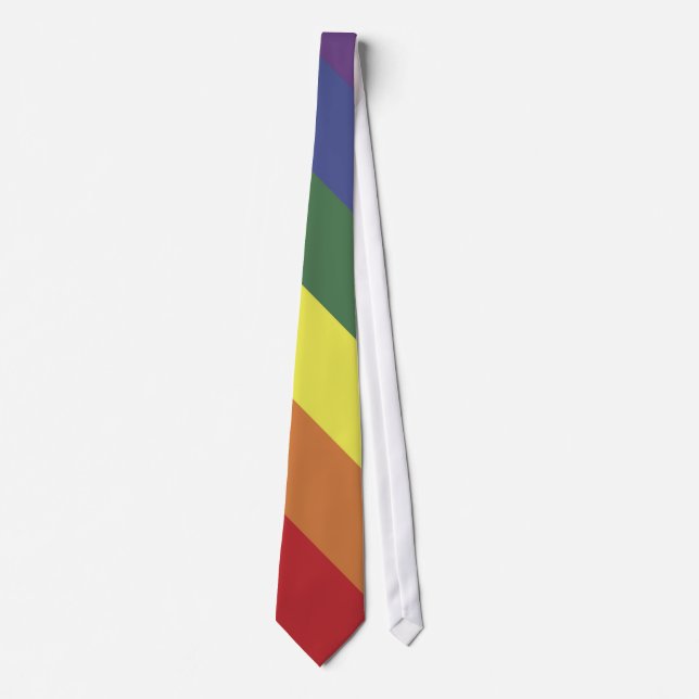 Rainbow Equality Pride Color Stripes Tie (Front)