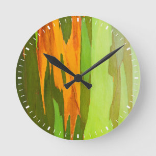 Rainbow Eucalyptus bark, Hawaii Round Clock