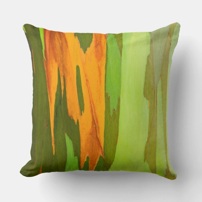 Rainbow Eucalyptus bark, Hawaii Throw Pillow (Front)