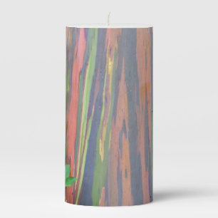 Rainbow Eucalyptus Tree Pillar Candle