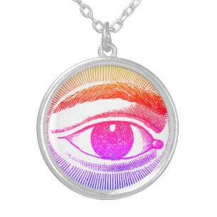 Rainbow Evil Eye Silver Plated Necklace