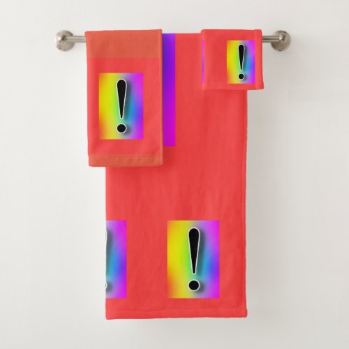 Rainbow Exclamation  Bath Towel Set