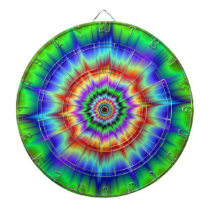 Rainbow Explosion Dartboard With Darts