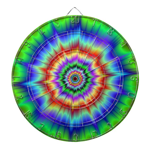 Rainbow Explosion Dartboard With Darts (Front)