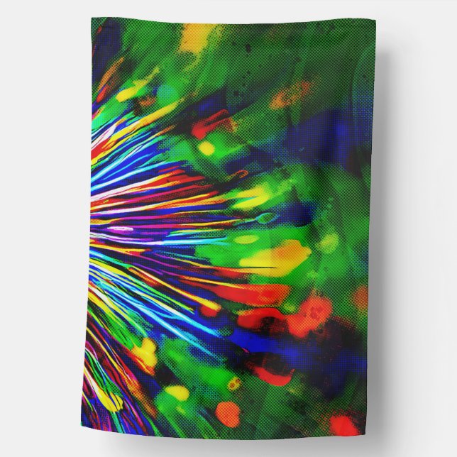 Rainbow Explosion  House Flag (Front)