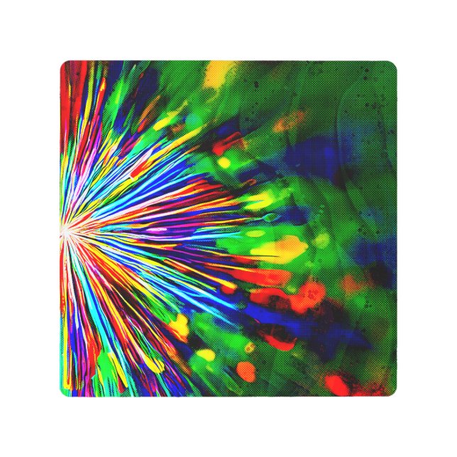 Rainbow Explosion  Metal Print (Front)