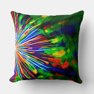 Rainbow Explosion Throw Pillow