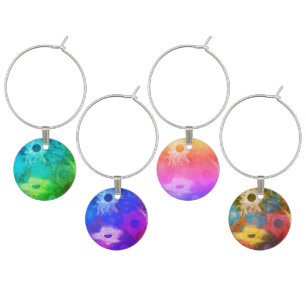 Rainbow Explosion Wine Charms
