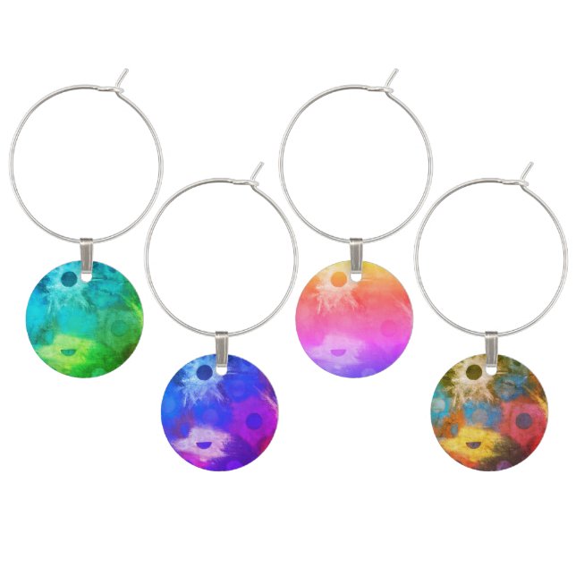 Rainbow Explosion Wine Charms (Staggered)
