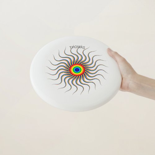 Rainbow Eye Frisbee with Custom Name