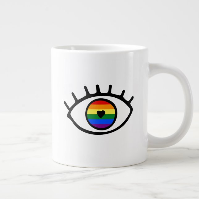 Rainbow Eye Giant Coffee Mug (Right)