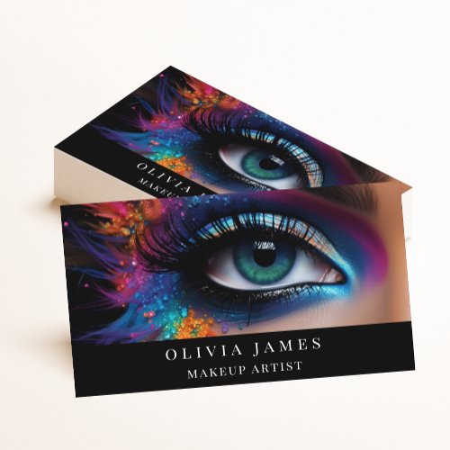 Rainbow Eye Makeup Artist Beauty Salon Business Card