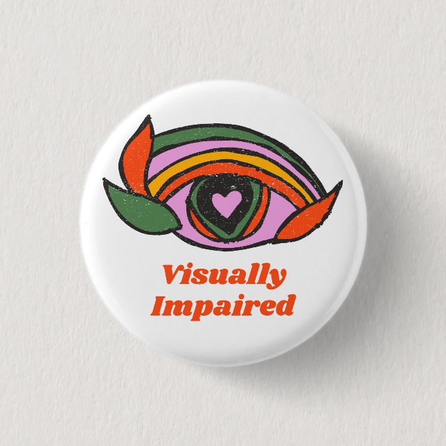 Rainbow Eye with personalization text Button (Front)