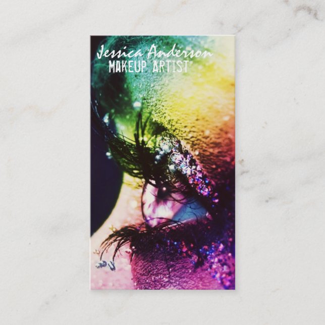Rainbow Eyes Makeup Artist Business Card (Front)