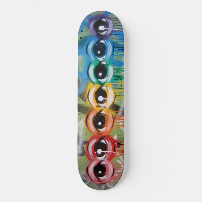 Rainbow Eyez Drip Skateboard Deck (Front)