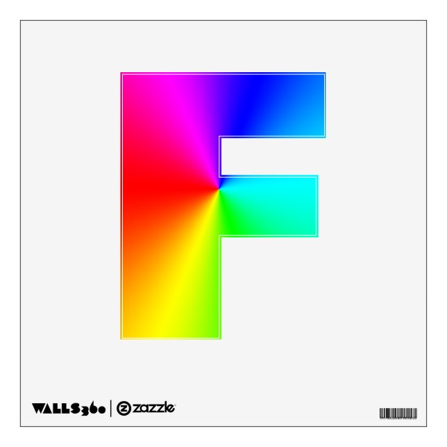 Rainbow F Wall Sticker (Front)