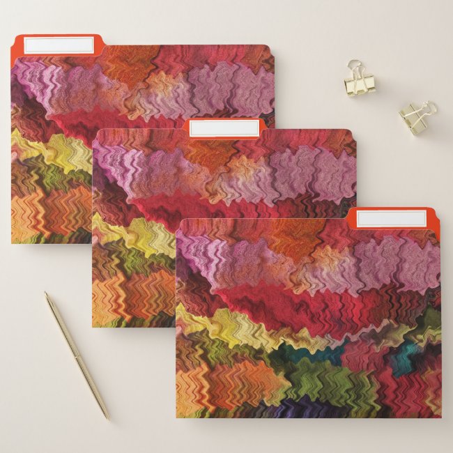 Rainbow Fabric Abstract Pattern File Folder Set