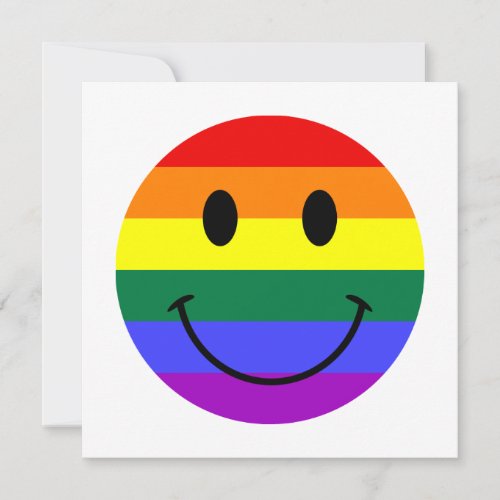 Rainbow Smiley Face Personalized Announcement