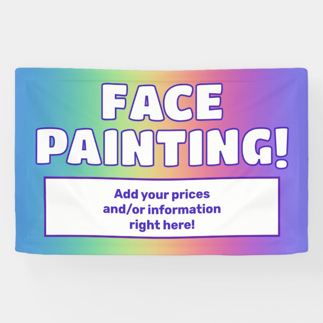 Rainbow Face Painting Banner (Horizontal)