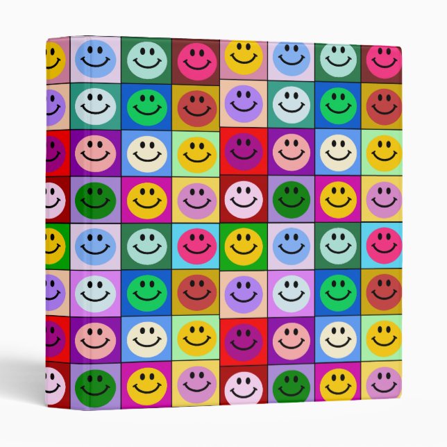 Rainbow face squares binder (Front/Spine)