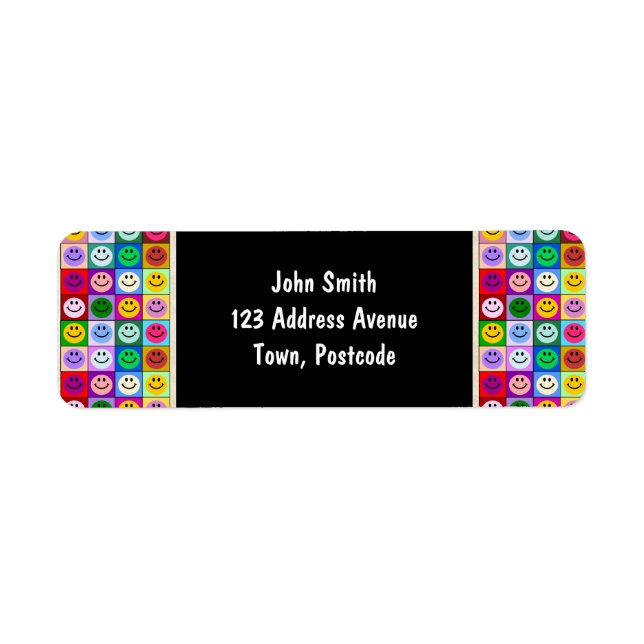 Rainbow face squares label (Front)