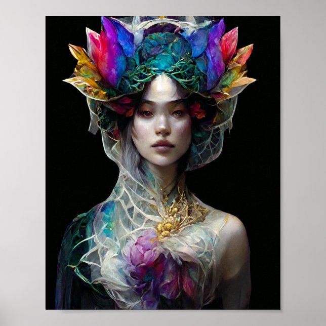 Rainbow Fae Fantasy Art Poster (Front)