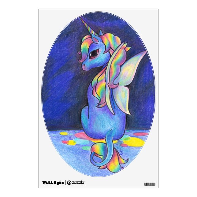 Rainbow Faerie Unicorn Wall Decal (Front)
