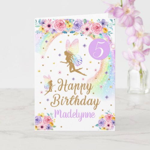 Rainbow Fairy Birthday Card
