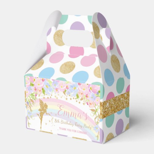 Rainbow Fairy Birthday Party Baby Shower Thank You Favor Boxes