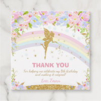 Rainbow Fairy Birthday Party Thank You Favor Tags