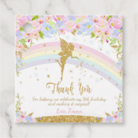 Rainbow Fairy Birthday Party Thank You Favor Tags