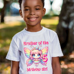 Rainbow fairy butterfly brother of birthday girl T-Shirt<br><div class="desc">Colorful kawaii fairy pink butterfly birthday</div>