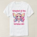 Rainbow fairy butterfly Grandad of birthday girl T-Shirt<br><div class="desc">Colorful kawaii fairy pink butterfly birthday</div>