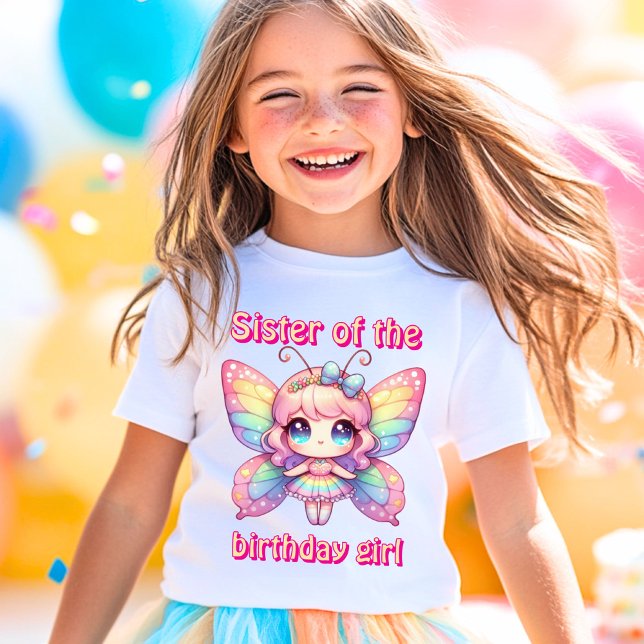  Rainbow fairy butterfly sister of birthday girl T-Shirt (Creator Uploaded)