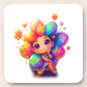 Rainbow Fairy Coaster – Cute Motivational Art for