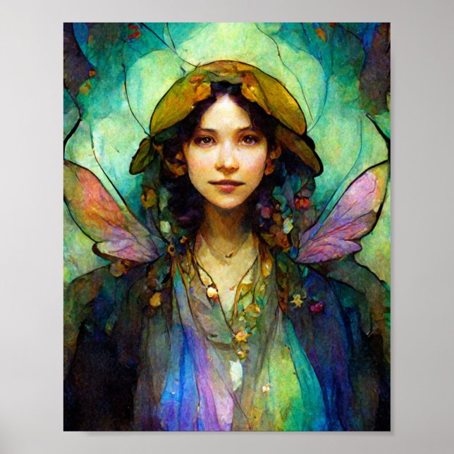 Rainbow Fairy Fantasy Art Poster (Front)