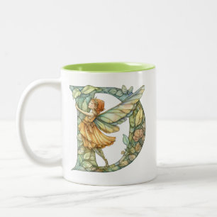 Rainbow Fairy Initial 'D'  Two-Tone Coffee Mug