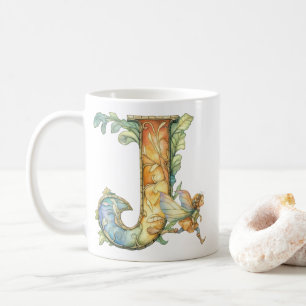 Rainbow Fairy Initial 'J'  Coffee Mug