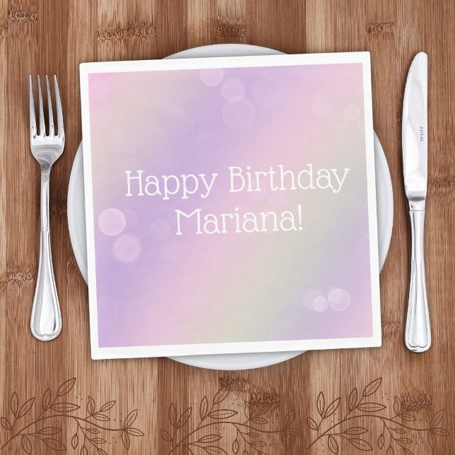 Rainbow Fairy Lights Girl Birthday Party Napkins (Creator Uploaded)