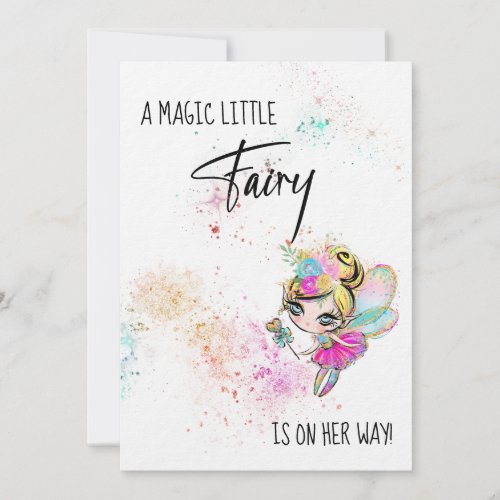  Rainbow Fairy Sweet Baby  Shower Invitation