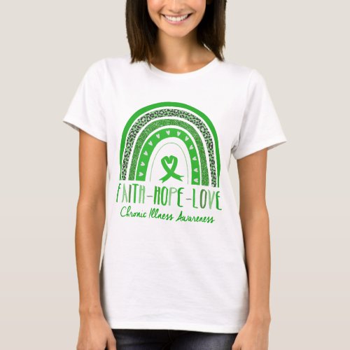 Rainbow Faith Hope Love Chronic Illness Awareness T_Shirt