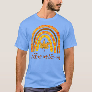 Rainbow Fall Is In The Air Funny Autumn Leaves Wom T-Shirt