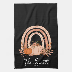 Rainbow Fall Pumpkins Kitchen Autumn Thanksgiving Towel