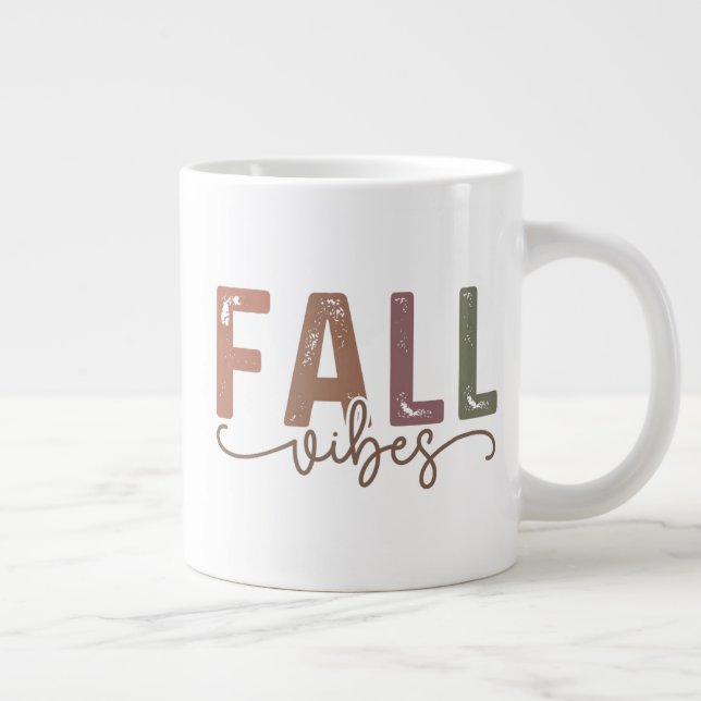 Rainbow Fall Vibes Giant Coffee Mug (Right)