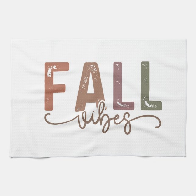 Rainbow Fall Vibes Kitchen Towel (Horizontal)