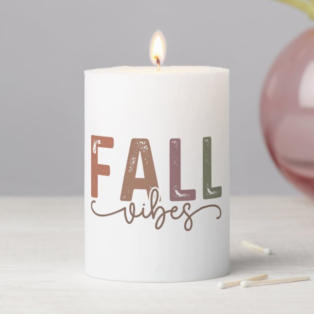 Rainbow Fall Vibes Pillar Candle (In Situ)