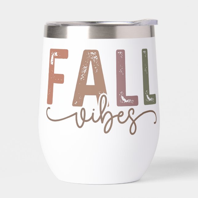 Rainbow Fall Vibes Thermal Wine Tumbler (Left)