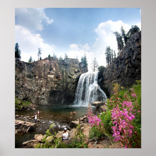 Rainbow Falls Waterfall _ Devils Postpile _ Sierra Poster