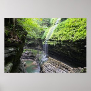 Rainbow Falls, Watkins Glen, NY Poster